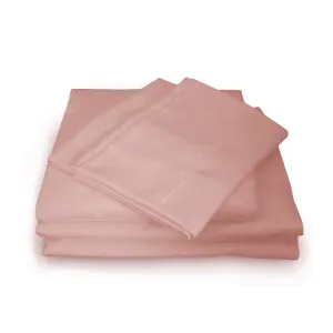1000TC Hotel Grade Bamboo Cotton Sheets | Pillowcases Set | Ultrasoft | King | Blush