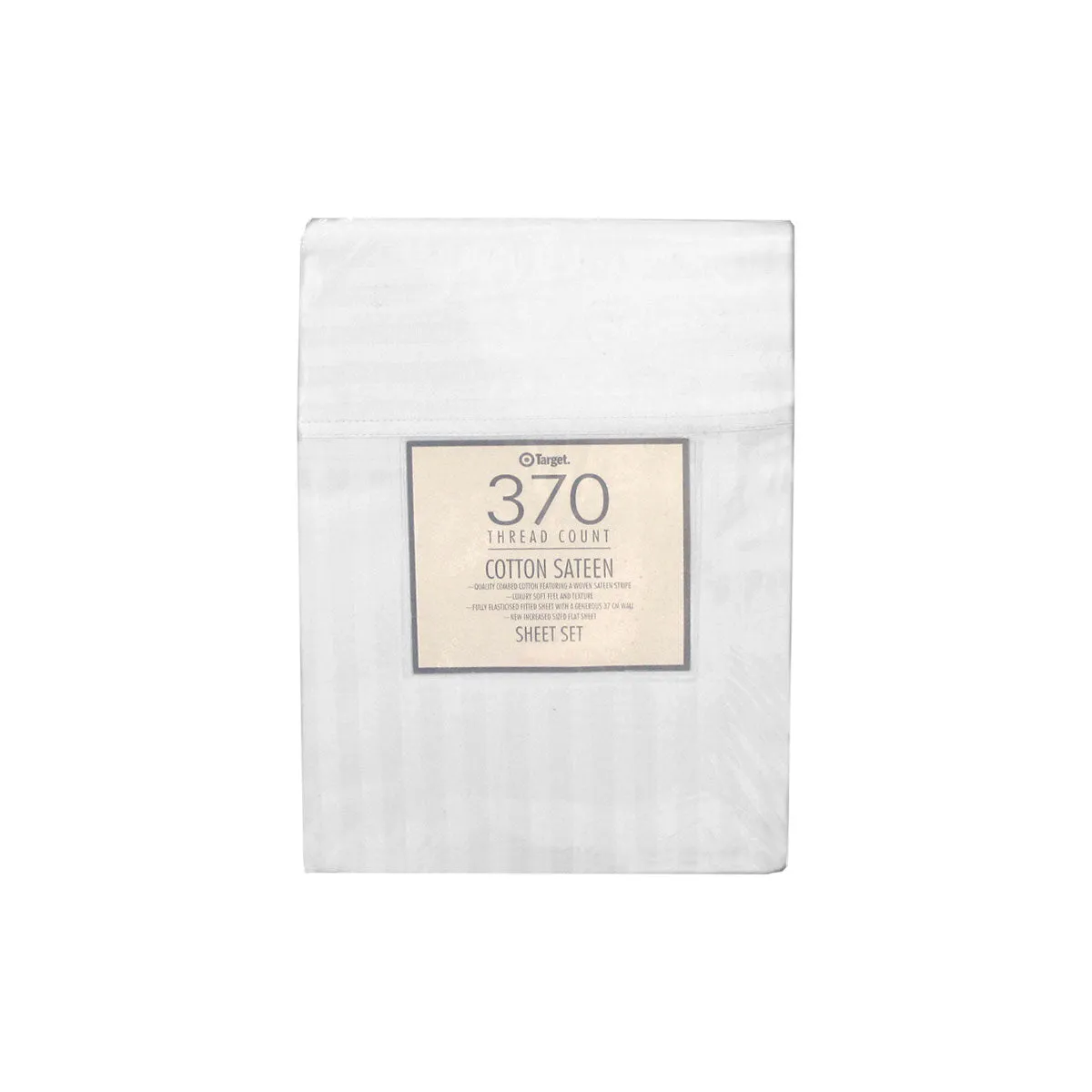 370TC White Self-striped Cotton Sateen Sheet Set | King