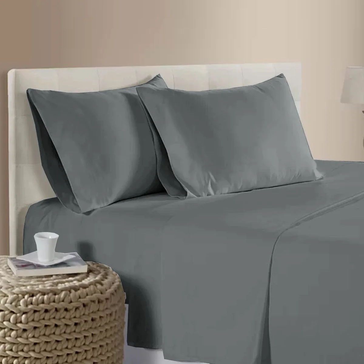 400TC Bamboo Cotton Sheet Set | Pewter | Queen