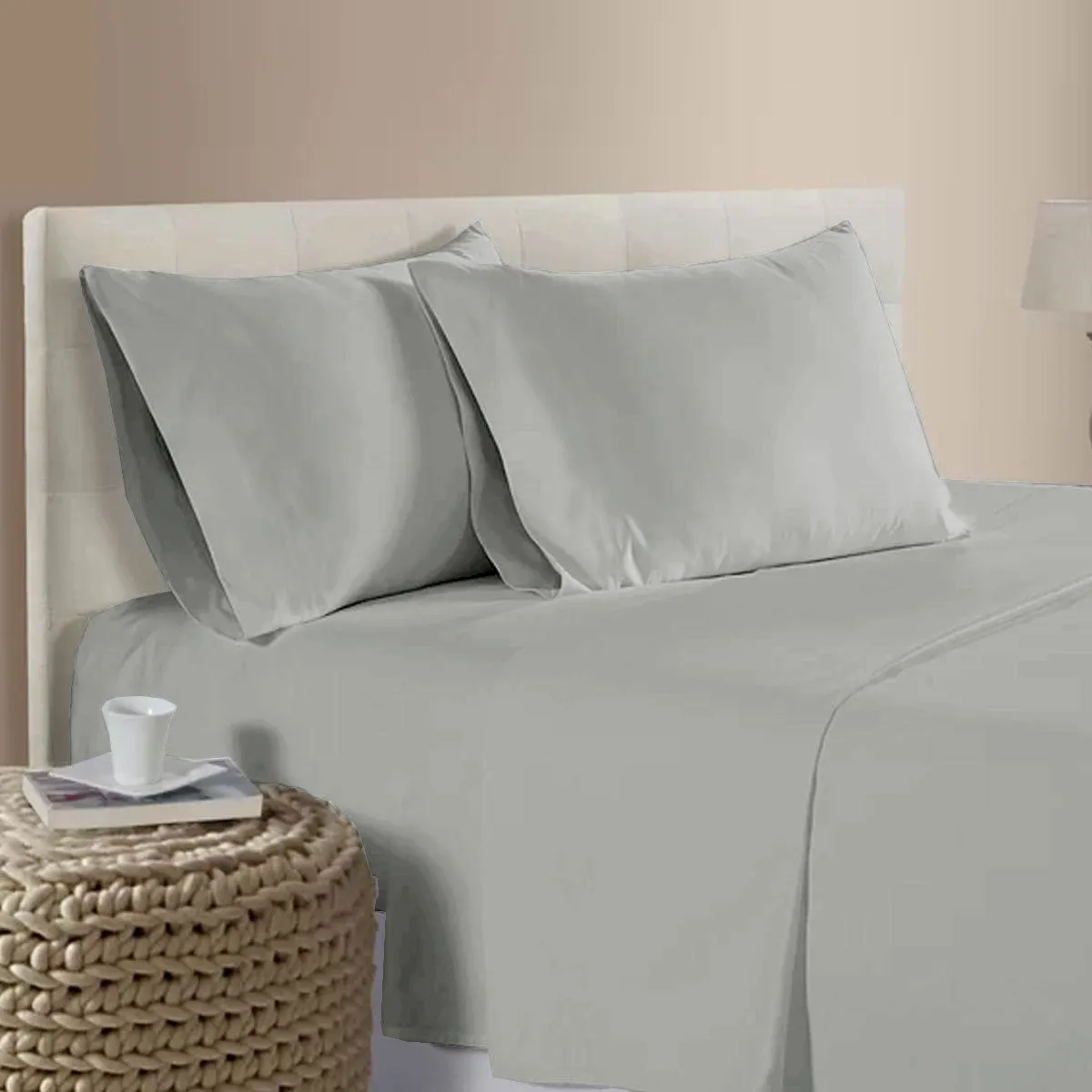 400TC Bamboo Cotton Sheet Set | Silver | Queen