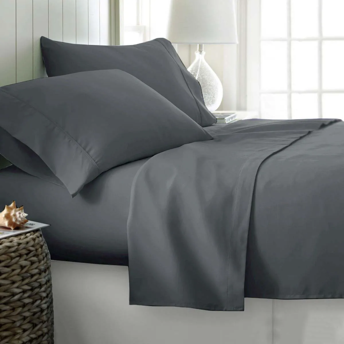 400TC Cotton Sateen Sheet Set | King | Grey