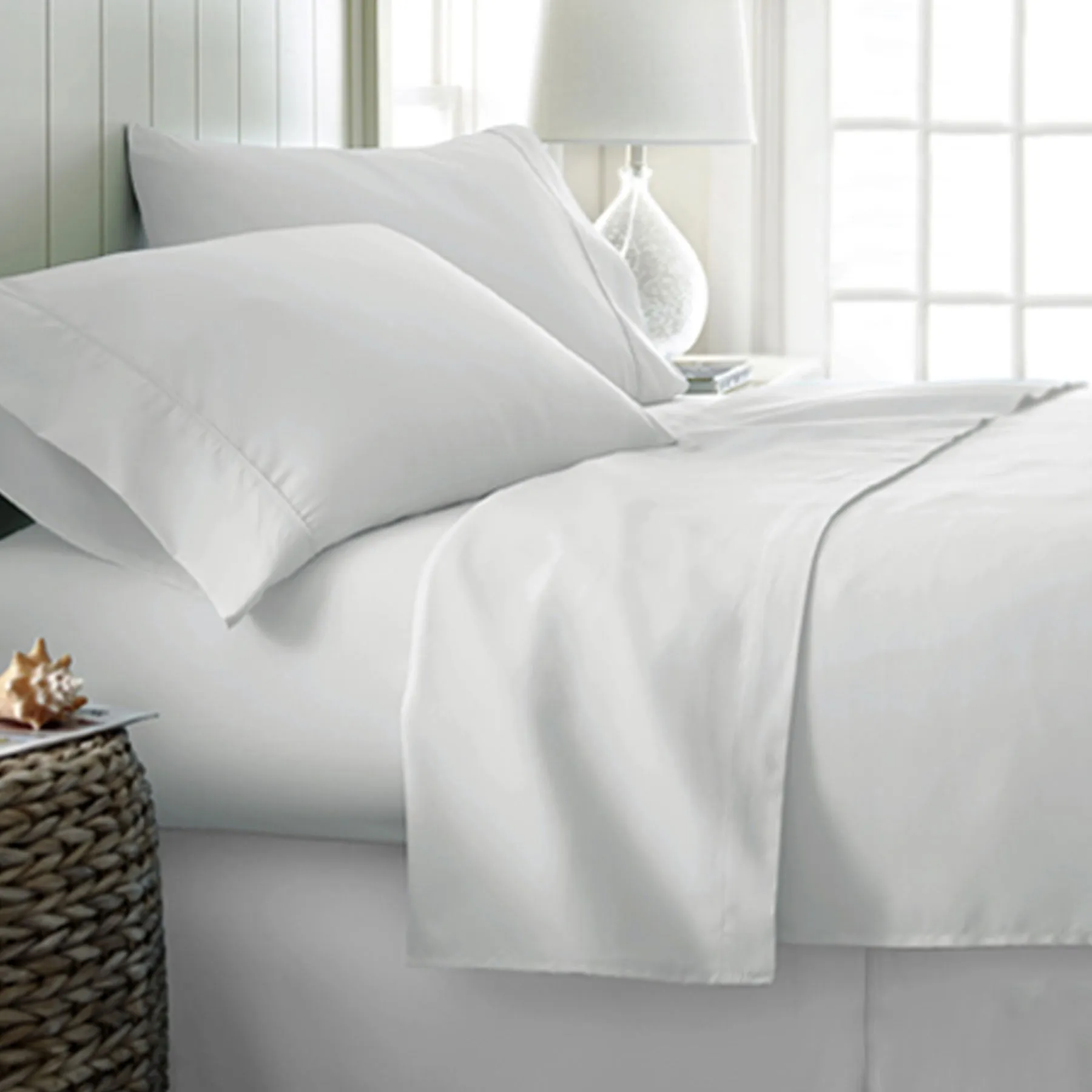400TC Cotton Sateen Sheet Set | King | White
