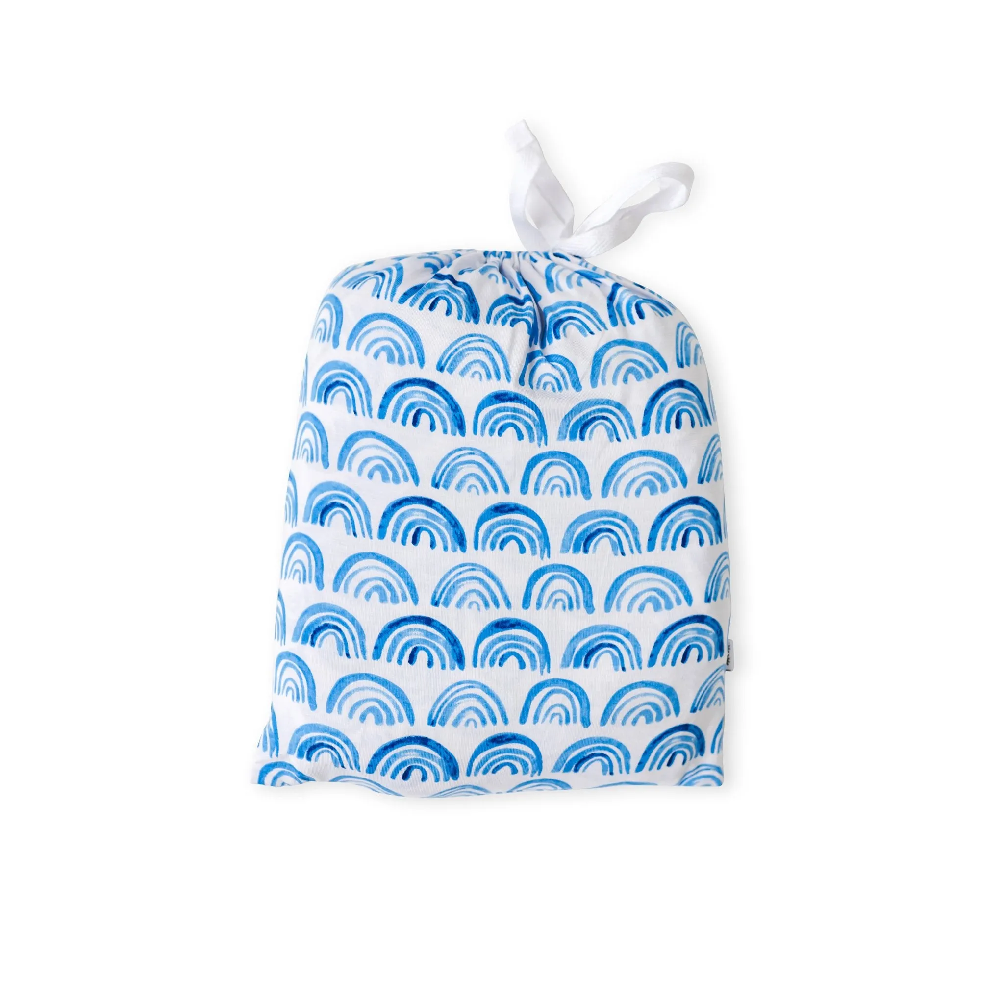 Blue Rainbows Fitted Crib Sheet