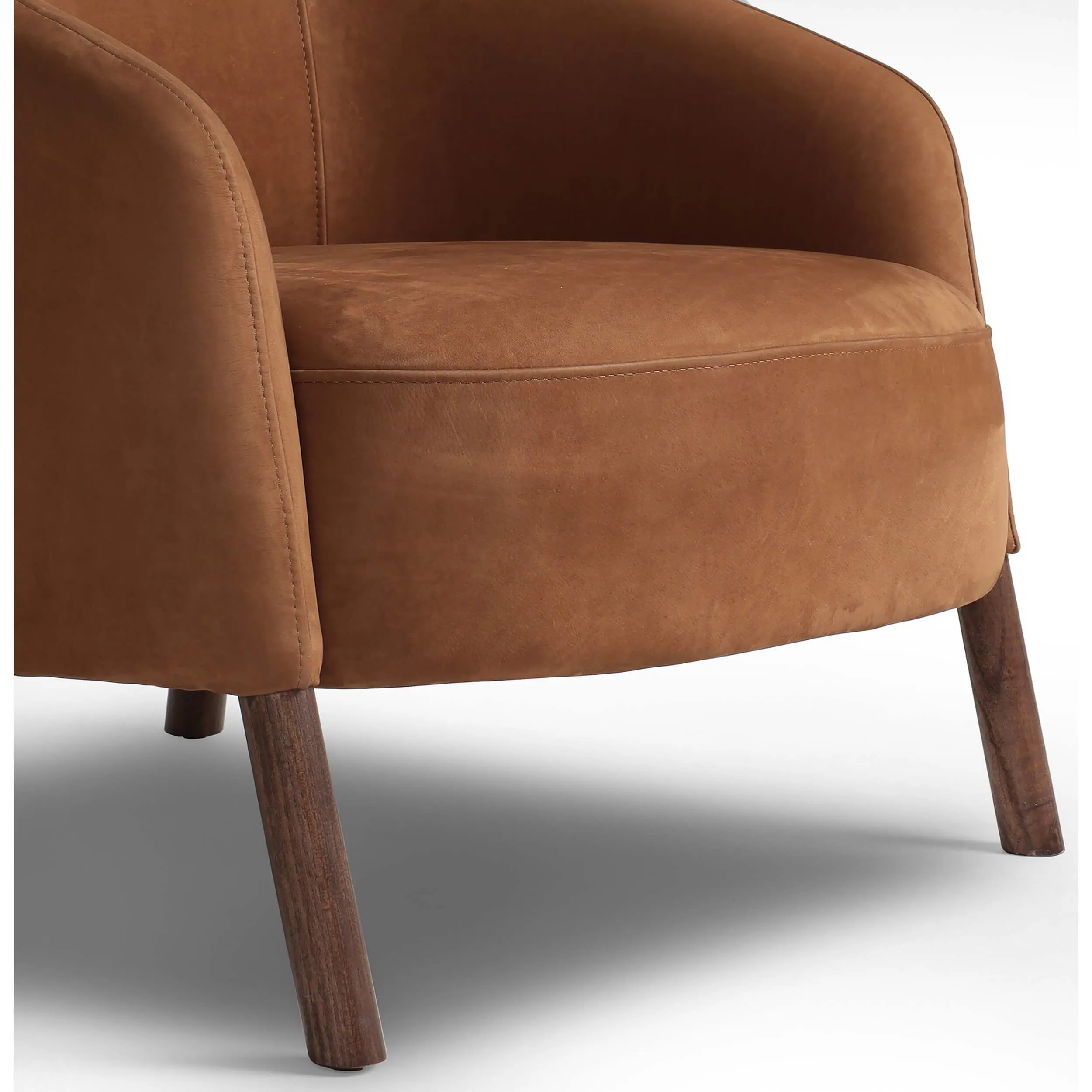 Bowie Leather Chair, Nubuck Cognac