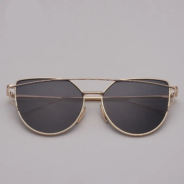 Cat Eye Retro Reflective Sunglasses