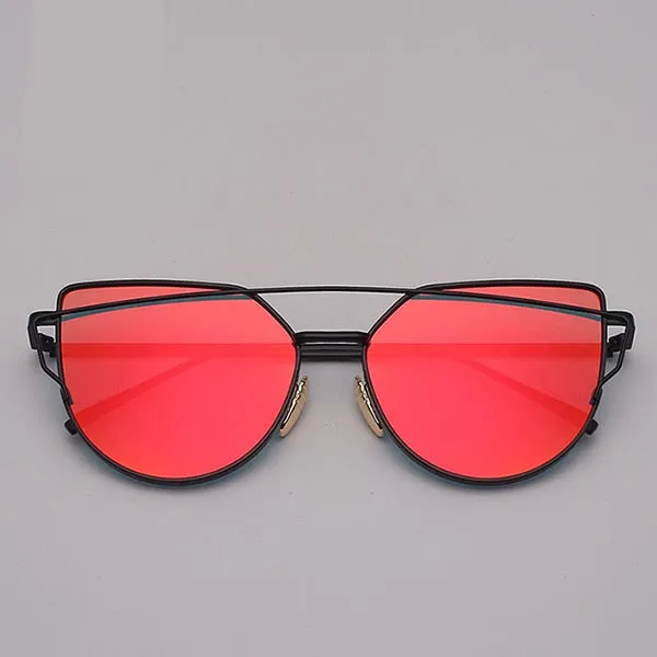 Cat Eye Retro Reflective Sunglasses
