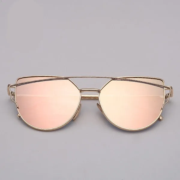 Cat Eye Retro Reflective Sunglasses