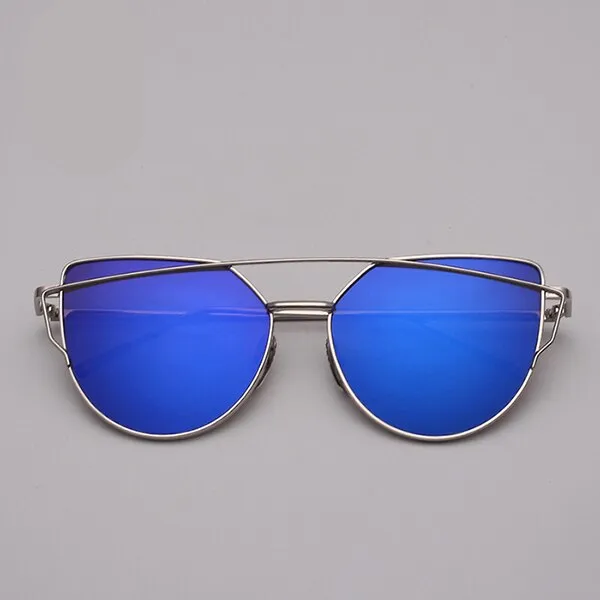 Cat Eye Retro Reflective Sunglasses