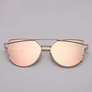 Cat Eye Retro Reflective Sunglasses