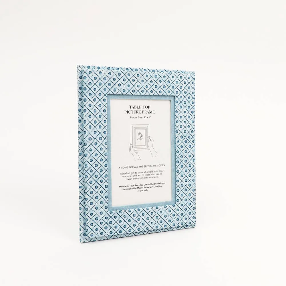 Dot and Grid Blue Picture Frame