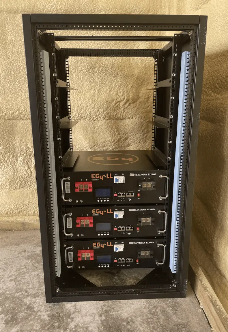 EG4 Enclosed 6 Slot Battery Rack [Pre-Assembled] | Wheels Included | Bus Bar Covers | Welded (Grey)