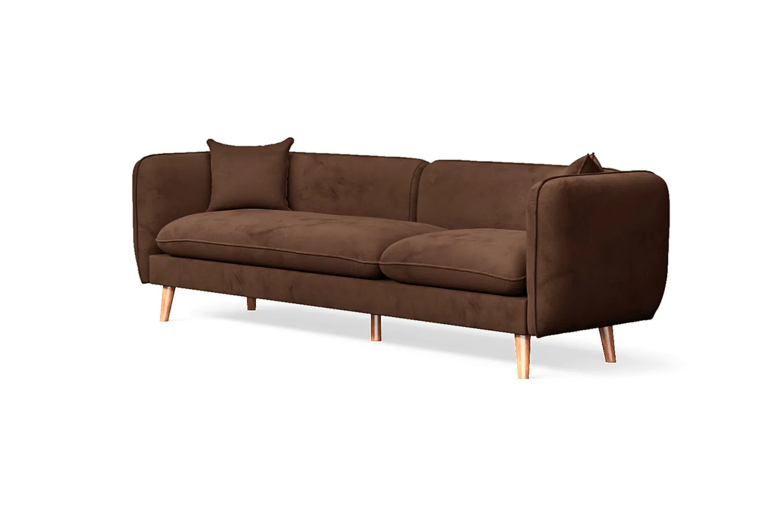 Florence 4 Seater Sofa Coffee Brown Velvet