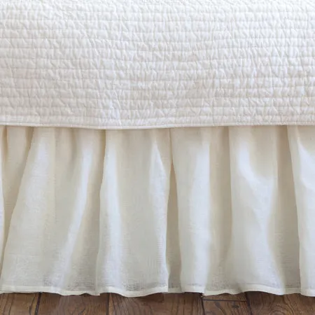 Linen Voile Gathered Bed Skirt