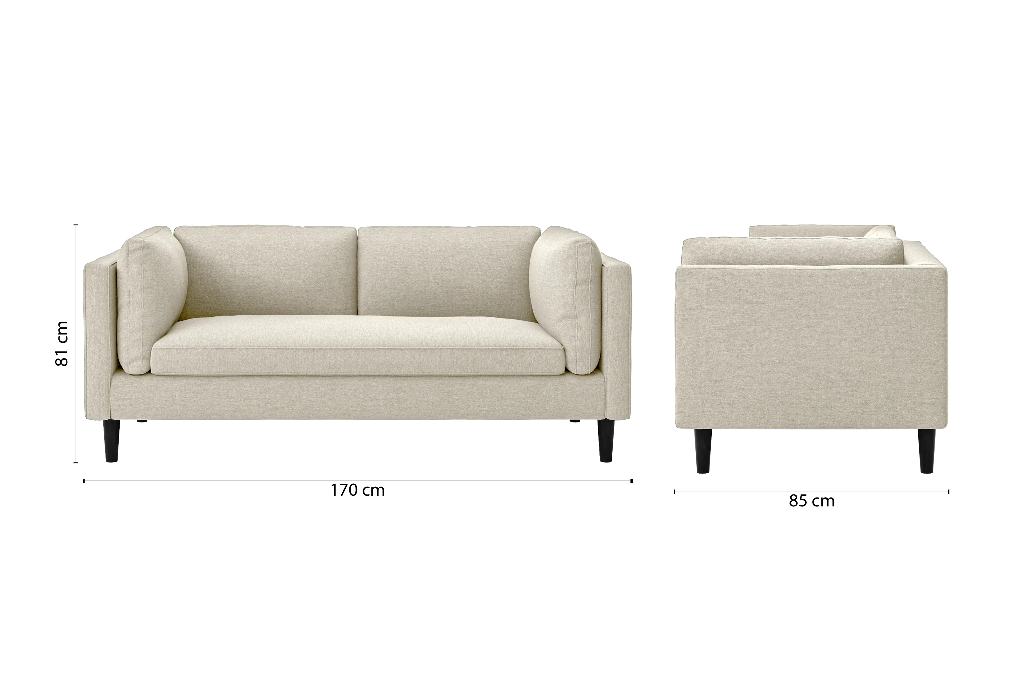 Matera 2 Seater Sofa Cream Linen Fabric