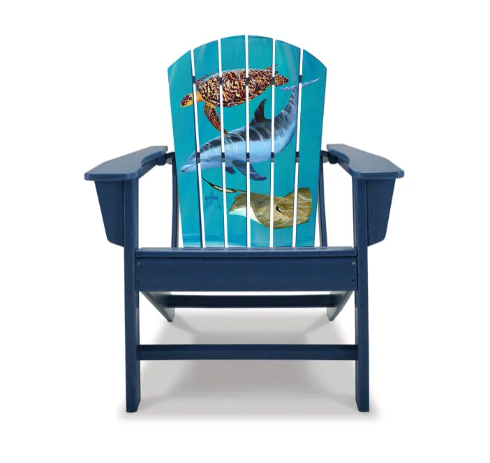 Turtle Ray and Porpoise Adirondack Chair