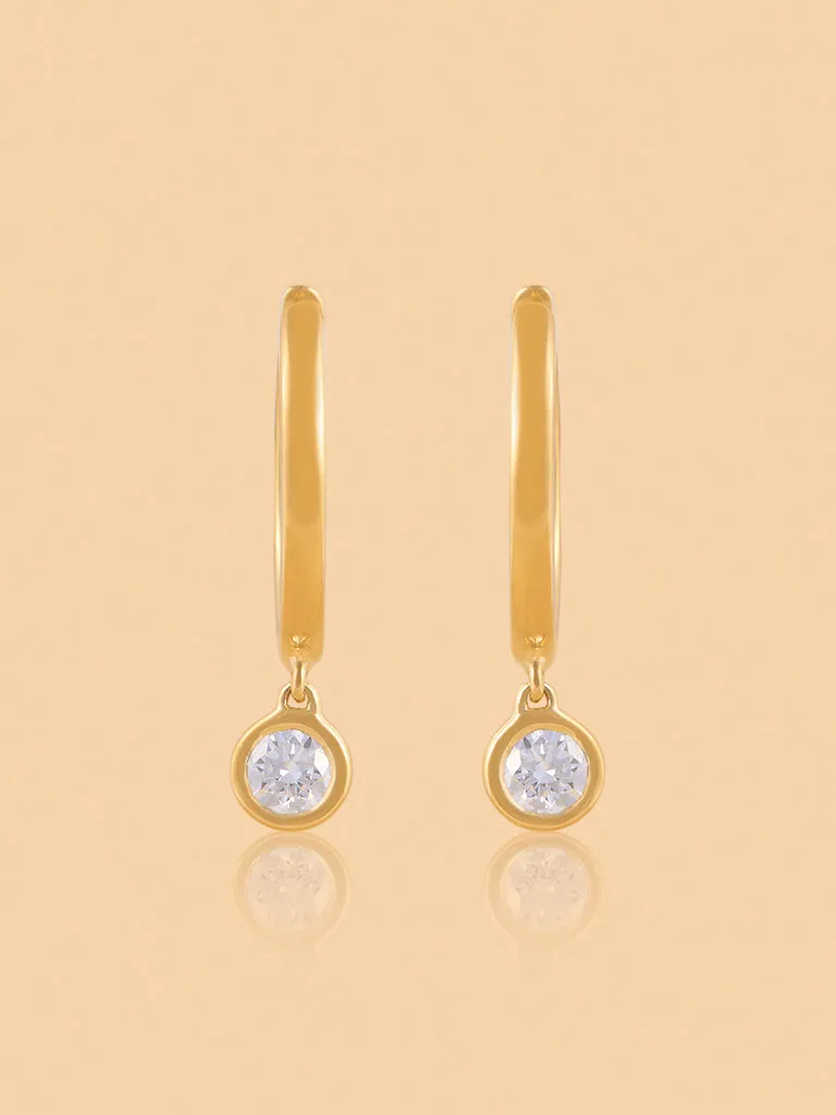 Westside X Pome Classic Dangling Hoop Earrings with Lab Diamond