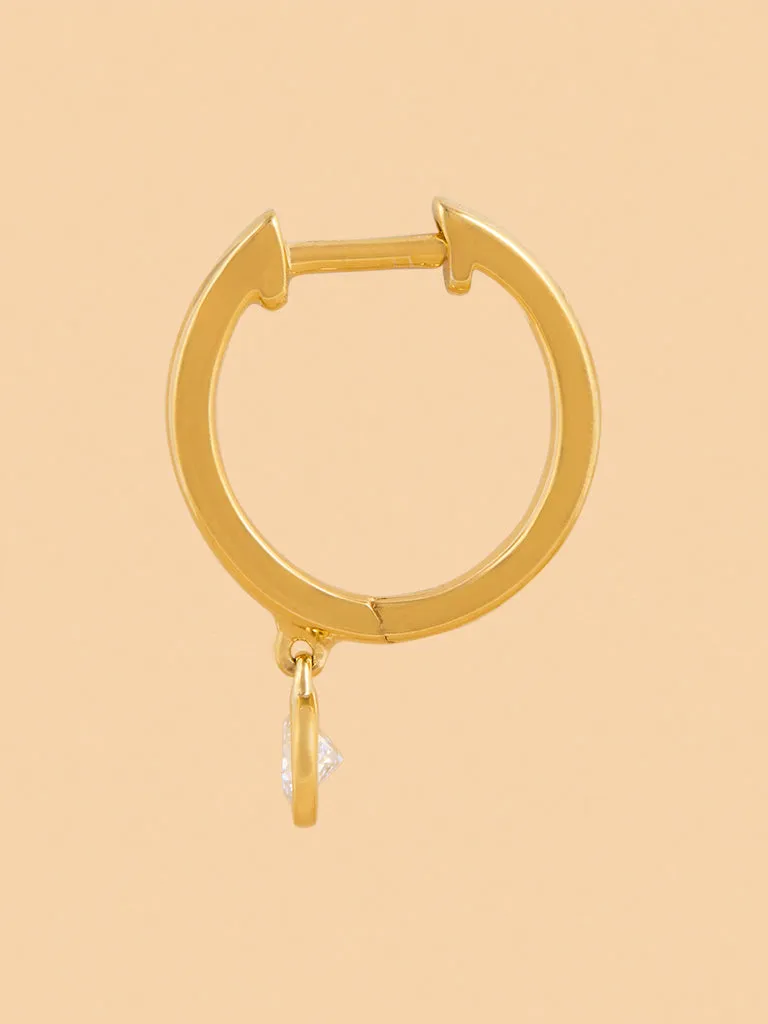 Westside X Pome Classic Dangling Hoop Earrings with Lab Diamond