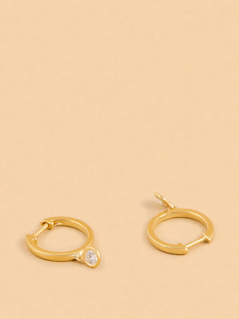 Westside X Pome Classic Dangling Hoop Earrings with Lab Diamond